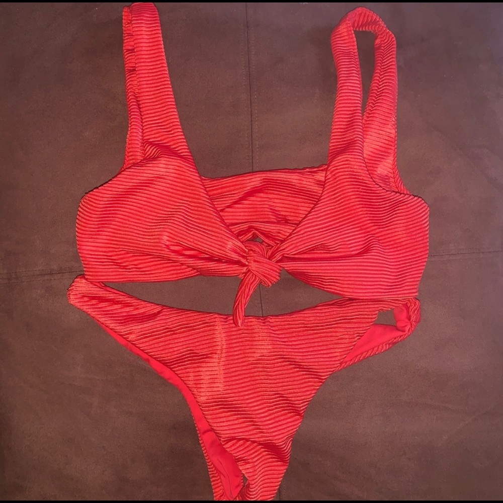 Arizona Daphne Ribbed Red Bikini